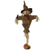 FALL SCARECROW HUSK STANDING ON BASE W/ PUMPKIN 48.5″ ORANGE/MULTI