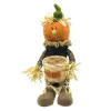 FALL SCARECROW PUMPKIN HEAD W/ DANGLING LEGS 15.5″ ORANGE/MULTI