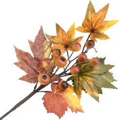 FALL SPRAY 16″ MAPLE LEAF/BERRY ORANGE/MULTI