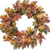 FALL WREATH 22″ MAPLE LEAF/BERRY ORANGE/MULTI