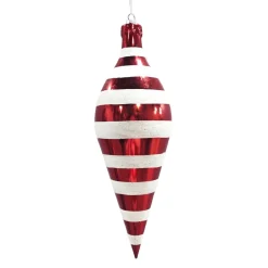 FINIAL 12” STRIPES RED/WHITE