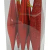 FINIALS BOXED 6PC 140MM RED PEARLIZED /MATT /GLITTER