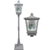 FLOOR LANTERN WITH SNOWMAN SNOWING SCENE 74″