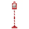 FLOOR RETRO STREET LAMP WITH SANTA & SNOWMAN SEE-SAW SNOWING SCENE 49″