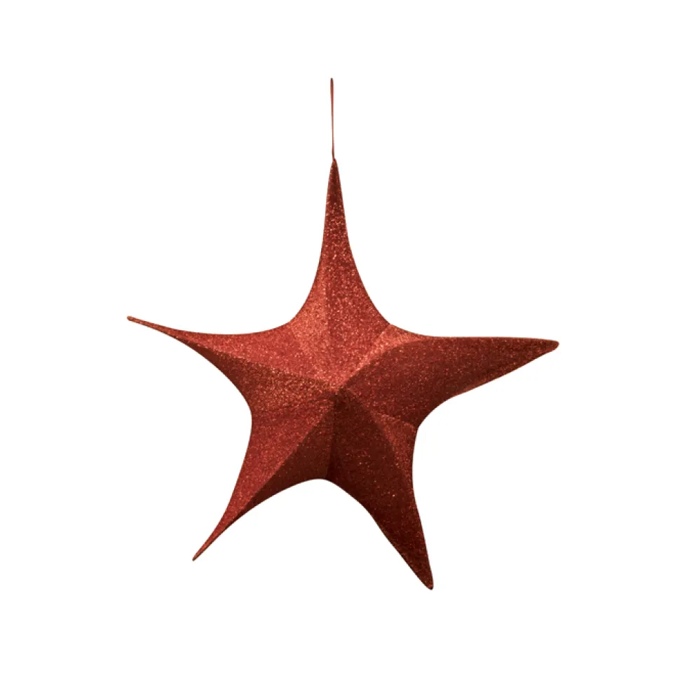 FOLDING SHIMMER STAR 16″ RED