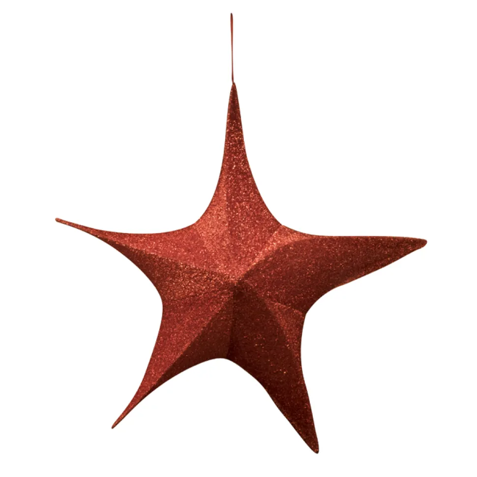 FOLDING SHIMMER STAR 43″ RED