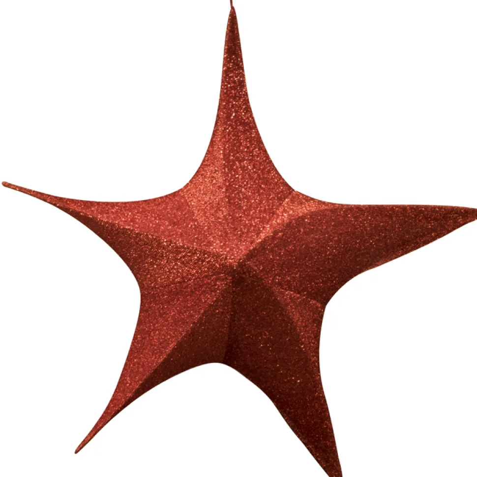 FOLDING SHIMMER STAR 59″ RED