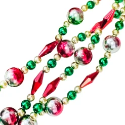 GARLAND ASST. BEAD 96″/8FT (1.8M) RED/ GREEN/ GOLD (8/18/20MM)