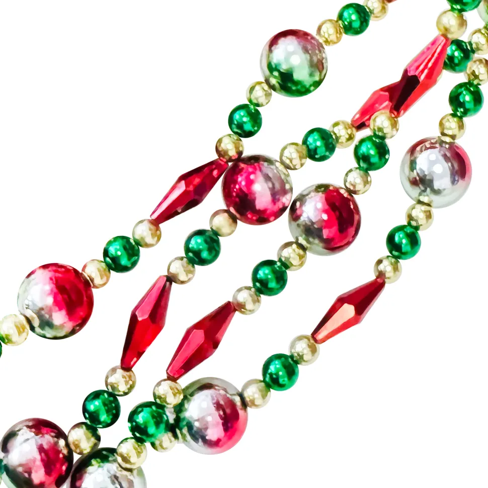 GARLAND ASST. BEAD 96″/8FT (1.8M) RED/ GREEN/ GOLD (8/18/20MM)