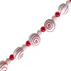 GARLAND CANDY 72” RED/ WHITE SWIRL GLITTER