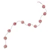 GARLAND CANDY CANE BALLS 59″ FROSTED RED/WHITE