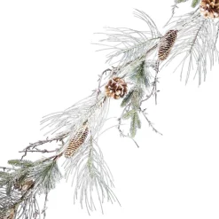 GARLAND FROSTED 64″ ICED / MIXED NEEDLE PINE W/ CONES