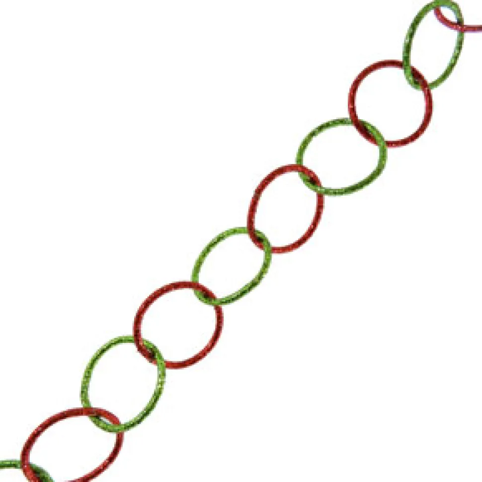 GARLAND GLITTER RING 72″ RED/ CHARTREUSE