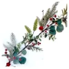 GARLAND GRN 59″ MIXED GREENERY, RED BERRIES & BELLS