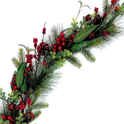 GARLAND GRN 60″ MIXED RED BERRIES WITH PINE AND GREENERY