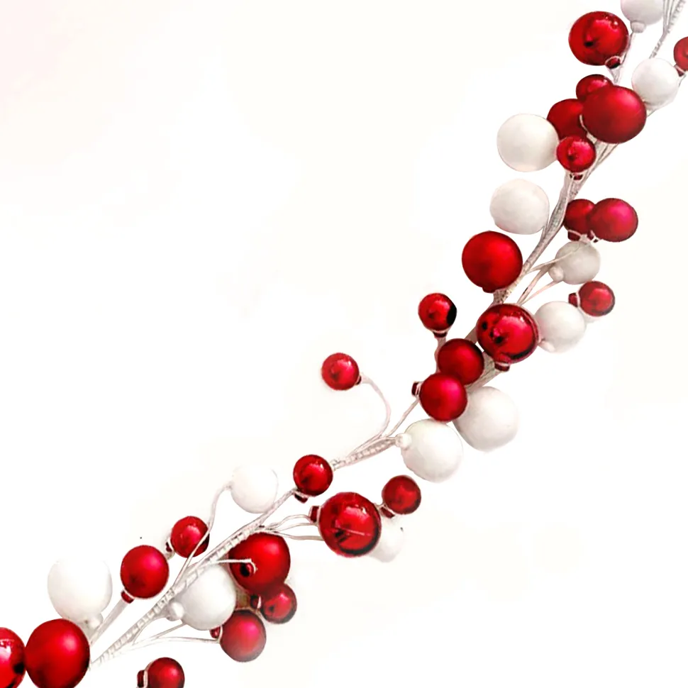 GARLAND MIXED BALLS 72″ RED/WHITE SHINY/MATT