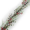 GARLAND MIXED LEAVES60″ W/ RED BERRIES & TWIGS