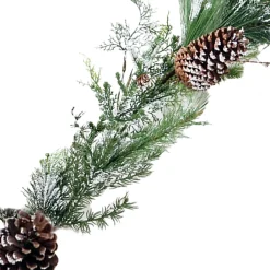 GARLAND PINE 60″ FLOCKED MIXED PINES W/ PINE CONES