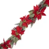 GARLAND RED POINSETTIA 48″ W/ MIXED GREENS & BERRIES