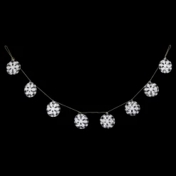 GARLAND SNOWFLAKE DISCS 57″ BLACK/WHITE PLAID & WHITE SNOWFLAKE