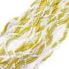 GARLAND 5S-TWISTED 108″/9FT (2.7M) GOLD /WHITE BEAD & STRAND