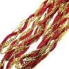 GARLAND 5S-TWISTED 108″/9FT (2.7M) RED/ GOLD BEAD & STRAND