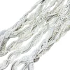 GARLAND 5S-TWISTED 108″/9FT (2.7M) SILVER/ WHITE BEAD & STRAND