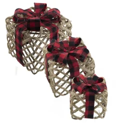 GIFT BOX 6″/8″/10″ HEMP W/ BUFFALO PLAID LED B/O