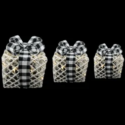 GIFT BOX SET 6″/8″/10″ HEMP ROPE W/BLK/WHT BOW LED B/O