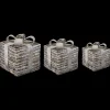GIFT BOX SET 6/8/10″ RATTAN W/ GLITTER LED