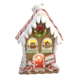 GINGERBREAD HOUSE W/ LED (YELLOW) 3.7″ CLAY DOUGH
