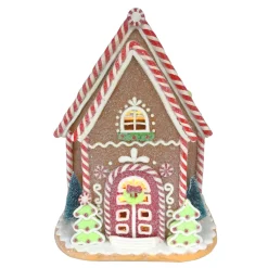 GINGERBREAD HOUSE W/ LED (YELLOW) 9.3″ CLAY DOUGH