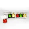 GLASS BALL 1.5″ CARD HOLDER RED/GREEN/GOLD WITH SWIRL 3 STYLES