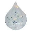 GLASS DROP-SHAPED TABLE DECOR 8″ FROSTED W/ SNOWFLAKE