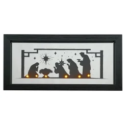 GLASS/ MDF WALL DECOR LED LIGHTS 15.5″ X 8″ – THE NATIVITY SCENE