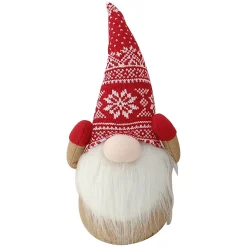 GNOME PLUSH 9” RED HAT W/ SNOWFLAKES AND HANDS
