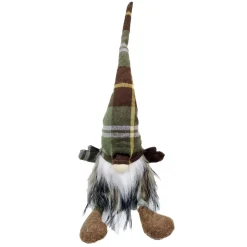 GNOME PLUSH SITTING 14″ GREEN/BROWN W/ DANGLE LEGS