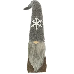 GNOME PLUSH FAUX FUR BROWN 24.5″ W/ SNOWFLAKE