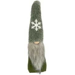 GNOME PLUSH FAUX FUR GREEN 24.5″ W/ SNOWFLAKE
