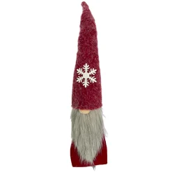GNOME PLUSH FAUX FUR RED 24.5″ W/ SNOWFLAKE