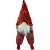 GNOME PLUSH SITTING 12″ RED/ GREEN CHECKS W/ SEQUIN HAT
