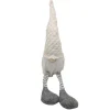 GNOME PLUSH SITTING 19″ WHITE HAT/GRAY W/ DANGLE LEGS