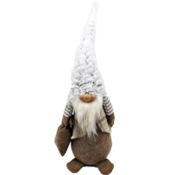 GNOME PLUSH STANDING 20″ BROWN/ BIRCH FUR HAT W/FACE