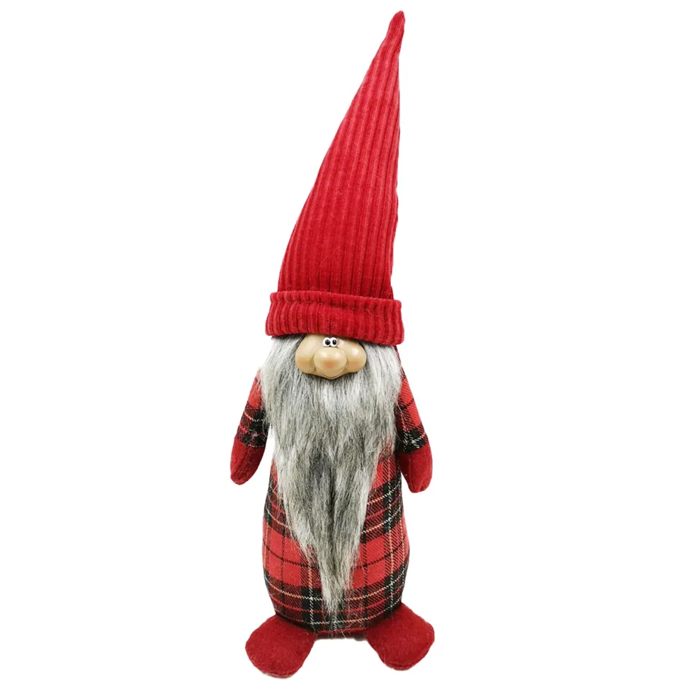 GNOME PLUSH STANDING 19″ RED PLAID W/ FACE
