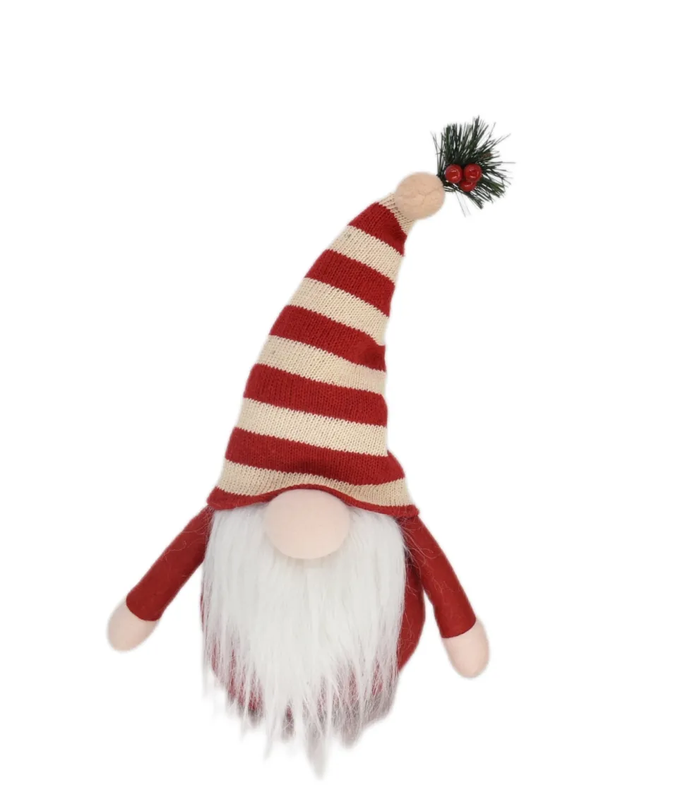 GNOME PLUSH STANDING 14″ RED/ WHITE STRIPES HAT