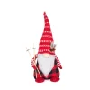GNOME PLUSH STANDING 19.5″ RED/ BLACK PLAID WITH SKI POLE