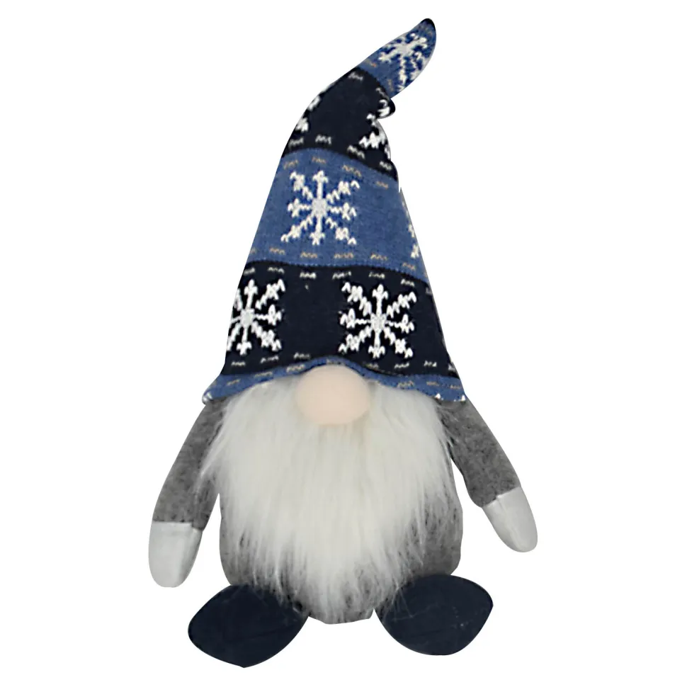 GNOME PLUSH STANDING11” BLUE W/ SNOWFLAKE HAT