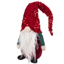 GNOME STANDING 21″ RED/ GREEN LACE W/ RED SEQUINS HAT