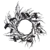 HALLOWEEN WREATH TWIGS W/ SPIDERS 23″ BLACK GLITTER