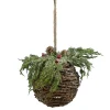 HANGING BALL FROSTED 5″ NATURAL VINE W/ CEDAR & RED BERRIES